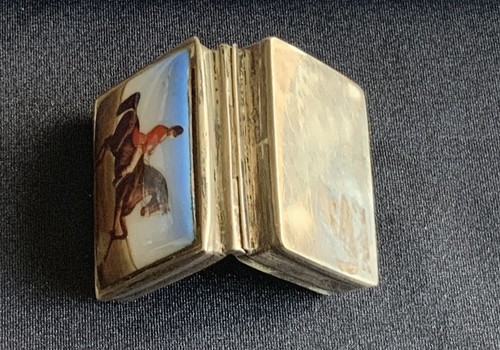 Rare antique 925 silver enamel - rare,