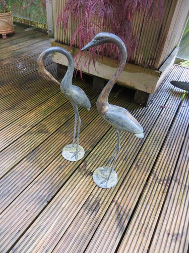 Bronze brass crane ornaments - bronze/brass,
