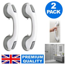 2 X SAFETY SUPPORT HAND RAIL HANDLE BAR GRIP GRAB SUCTION BATH BATHROOM SHOWER