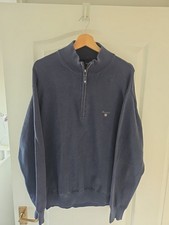 Gant Mens Blue Fleece 1/4 Zip