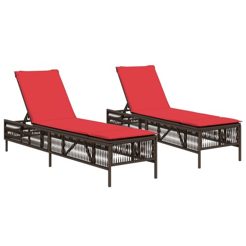 Sun loungers with cushions - loungers,