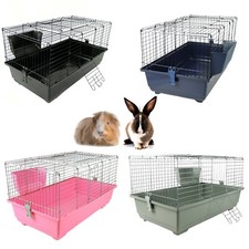 Indoor Rabbit Cage Guinea Pig Bunny Single 100cm Black Blue Silver Pink Hutch