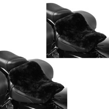 2x Seat cushions sheepskin Tourtecs seat cover 46x30 cm in black Discount Set