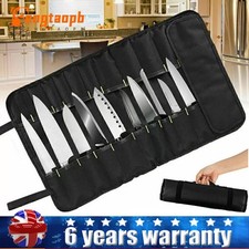 22 Slots Chef Knife Roll Carry Bag Kitchen Cooking Tools Storage Case Portable