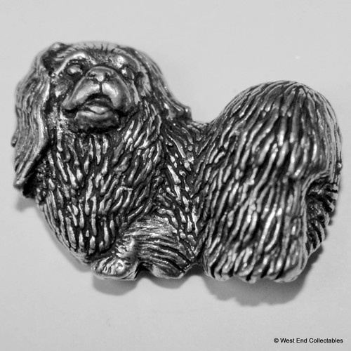 Pekingese dog pewter pin - pekingese,