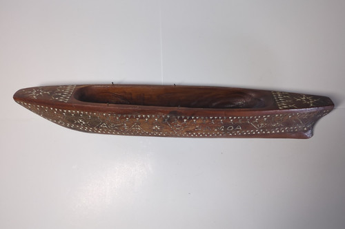 Antique carved wooden samoa - carved,