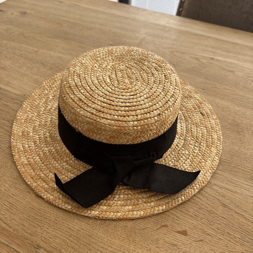 Vintage straw boater hat - vintage,