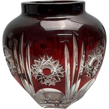 Ichendorf Dorotheen Hütte Crystal Cut Glass Decorative Vase Handmade Germany