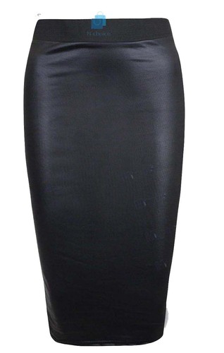 Womens wet look pencil skirt - wet,