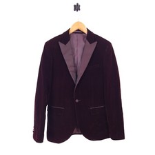 Mens Moss London Red Velvet Blazer Jacket Slim Fit UK 36R