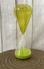 Green Glass 10 Minute Original Sand Timer with contrasting green top + New Boxed