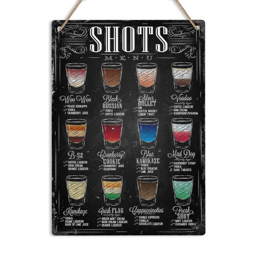 Shots menu cocktail recipe - menu,