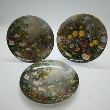 Furstenberg 'Wild Flowers' Collectors Plates X3 - 1X Pond + 2X High Moor W/COAs