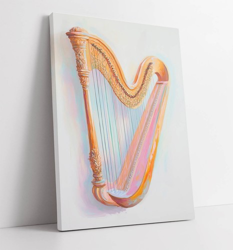 Acrylic painting irish - painting, harp