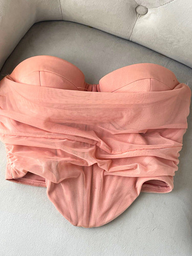 Polly pink strapless ruched - oh,
