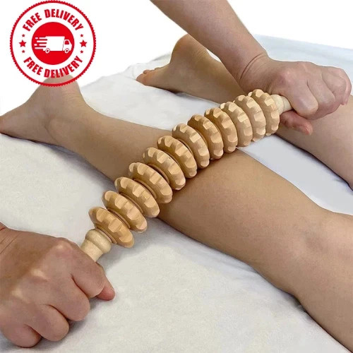 Wooden massage roller - wooden,