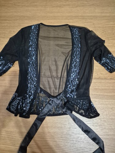 Silver sequin semi sheer wrap - semi,
