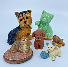 Cat Dog Figurine Collection Resin Peter Fagan Country Artists Hand Painted
