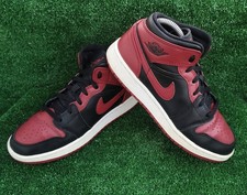 Nike Air Jordan 1 Mid Banned Bred UK 5.5 Black And Red
