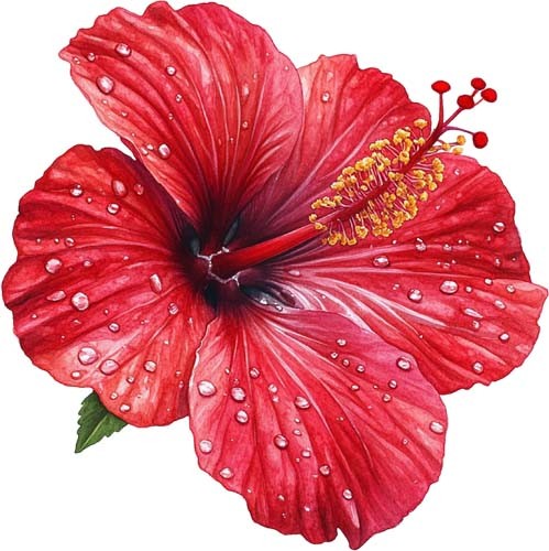 Watercolour flower rose wall - rose,