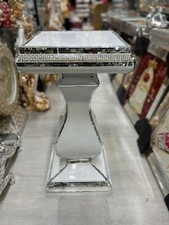 WHITE VENETIAN Mirrored Table Modern Flower Stand Bed Side Lamp Romany Mosaic