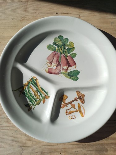 Vintage divided snack plate - vintage,