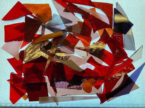 Stained glass offcuts - stained,
