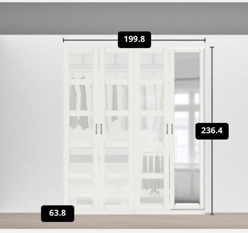 White ikea wardrobe - white,