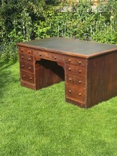 Antique Oak Partners Desk