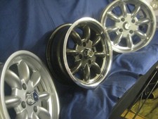 TRIUMPH TR4 TR5 TR6   6J X 15" SET OF 4  ANTHRACITE POLISHED RIM  ALLOY WHEELS