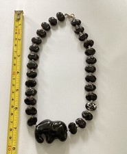Kazuri Beads Kenya Africa Black Bead Elephant Necklace