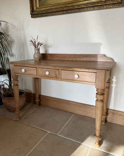 Vintage pine writing table - vintage,