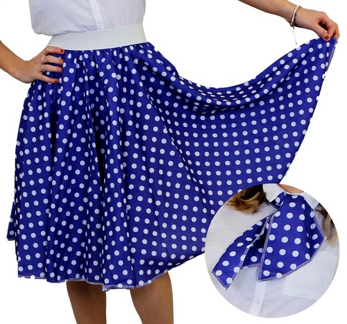 Blue polka dot skirt - polka,