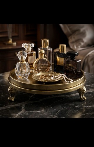 Elegant brass tray with - elegant,