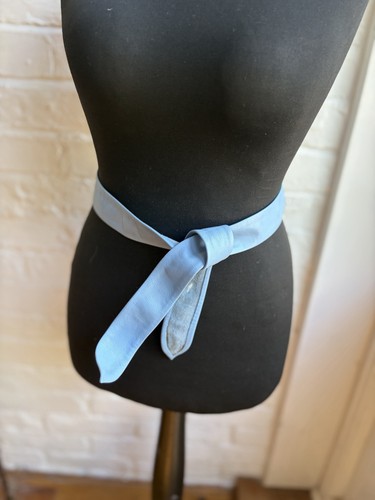 Vintage blue leather obi sash - obi,