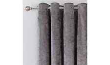 Argos Home Crushed Velvet Fully Lined Eyelet Curtains Charcoal 117 x 183cm (932)