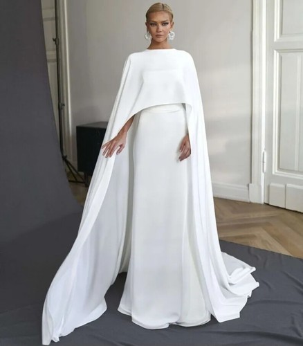Satin wedding cape high low - wedding,