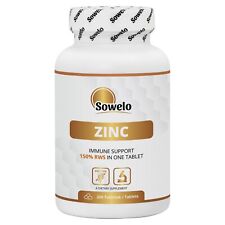 Zinc Tablets – 150% RDI per Tablet, Immune Support & Antioxidant – Sowelo