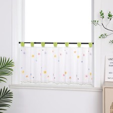 Cafe Net Curtains Kitchen Short Valance Window Drape Sheer Blinds Tab Top