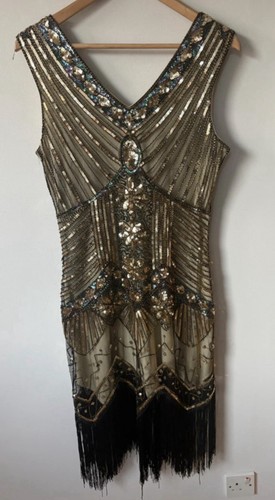 1920s art deco flapper dress - deco,