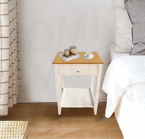 White bedside table - bedside,
