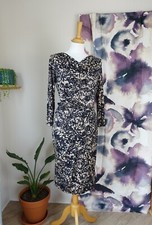 MAX MARA Black & taupe stretch fit pencil dress with belt size 44 UK 14