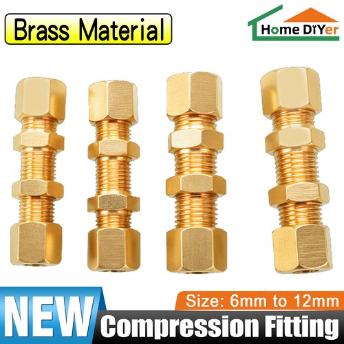 Brass compression bulkhead - compression,
