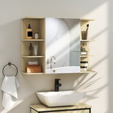 Bathroom Mirror Cabinet Wall Mounted Bathroom Cabinet with Open Compartments