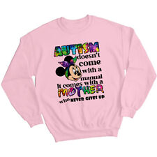 Autism Minnie Mouse Womens Mothers Day Sweatshirt Jumper Funny Mama Mom Cute#MD