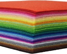 60x Felt Fabric Sheet 8"x12" Assorted Color DIY Craft Squares Nonwoven 1mm Thick