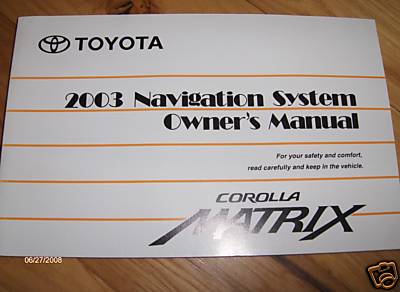 2003 toyota matrix navigation - 2003,