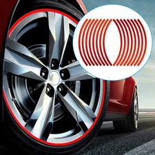 16Pcs Red Reflective Sticker Car Motorcycle Wheel Hub Rim Stripe Tape Decals