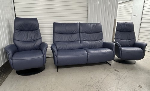 Himolla azure leather suite 2 - azure,