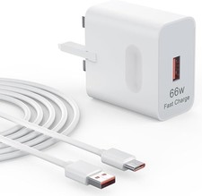 For Huawei/Honor 66W UK Main Wall Fast Charger Plug  with 1M  Charging Cable